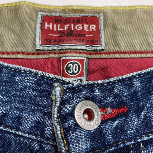 Vintage Y2K Tommy Hilfiger Red Label Premium Vintage Blue Denim Jeans Sz 30/30 - Picture 11 of 16